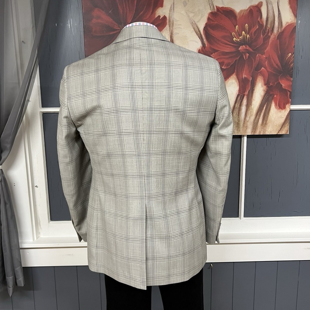 Joseph & Feiss Blazer Jacket Sport Coat Mens 40R Classic Fit Wool Polyester Gray - Picture 3 of 12